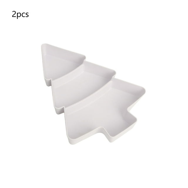 Décorations de Sapin de Noël 2 Pcs Plateau à Collations en Forme de Sapin de Noël avec 3 Compartiments, Convient à la Décoration Quotidienne des Fêtes, Décorations de Noël pour Fête