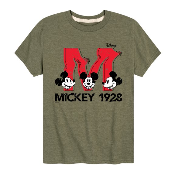 Disney - Mickey & Friends - Mickey 1928 - Old School Glitch - Toddler And Youth Short Sleeve Graphic T-Shirt