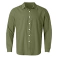 thumbnail image 4 of ZZHZGZ Late July Mens Yellow Shirt Men's Solid Colour Linen Shirt Casual Style Slim fit Stand up Collar Long Sleeve Business Casual Shirt 4Th of July Linen Shirts Men Xl, 4 of 4