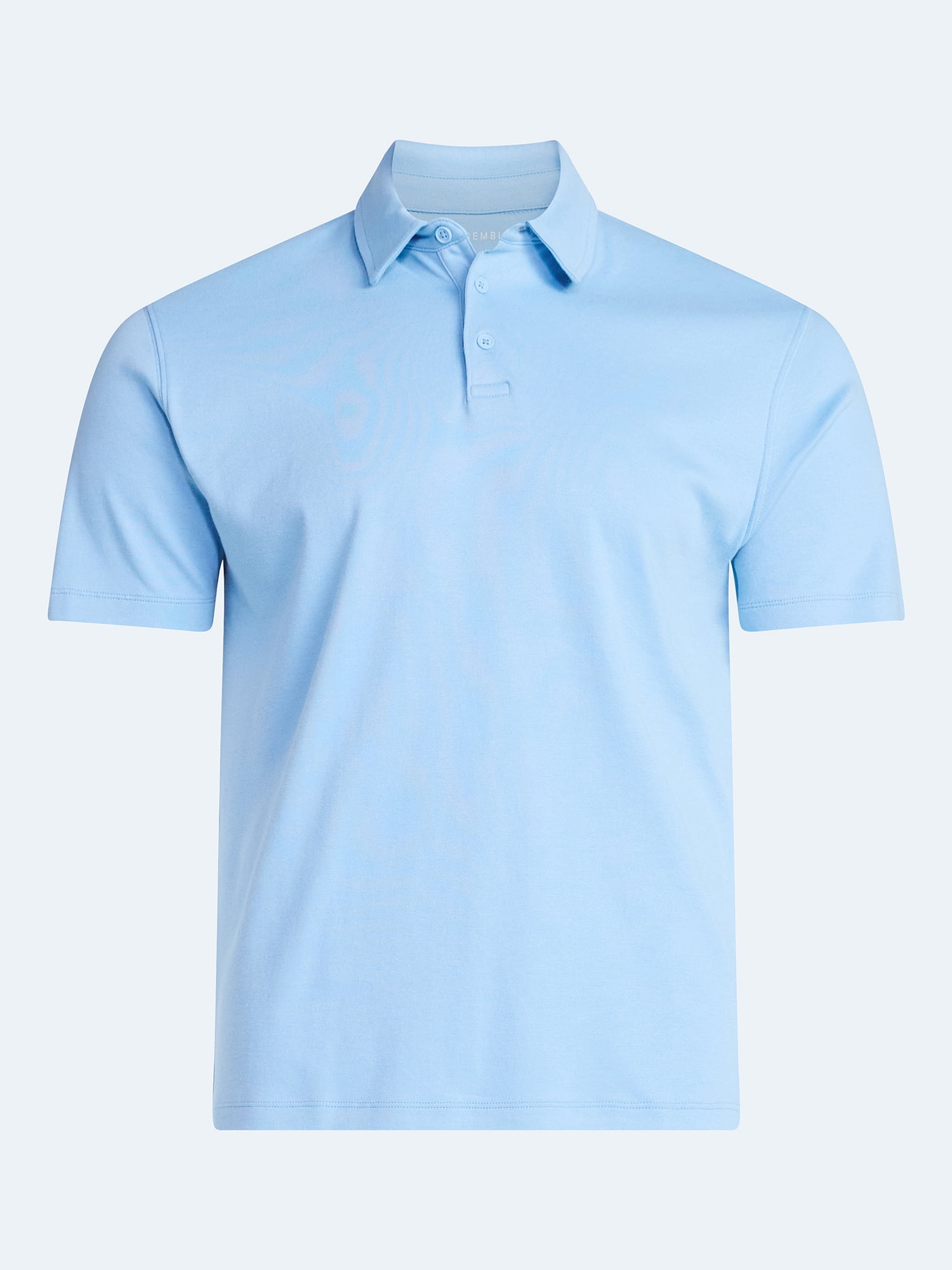 Free Assembly Mens Cotton Polo Shirt with Short Sleeves, Sizes XS-3XL