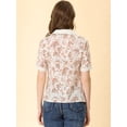 thumbnail image 3 of INSPIRE CHIC Blusa Floral De Manga Corta Con Cuello En V Para Mujer Beige M, 3 of 5