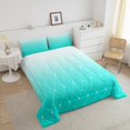 thumbnail image 4 of Erosebridal Cyan Ombre Bedding Comforter Set, Geometry Rhombus Down Comforter, Buffalo Room Decor, Reversible 2 Pieces, 4 of 8