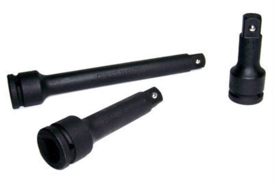Black 3 Piece 3/4" Drive Extension Bar Set for Air Impact Wrench Tool