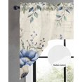 thumbnail image 2 of Blue Flowers Swag Valances for Windows, Small Curtains Drapes, Eucalyptus Farmhouse Floral Butterfly Kitchen Window Curtains Over Sink Rod Pocket Window Treatment Valance for Bedroom/Bathroom 56"x36", 2 of 5