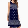 thumbnail image 2 of Bandana Blue Casual Sleeveless Loose Sundress Dress For Women Summer Dress Daily Woman, 2 of 4