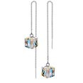 thumbnail image 1 of 925 Silver Crystals Long Tassel Threader Dangle Drop Earrings, 1 of 5