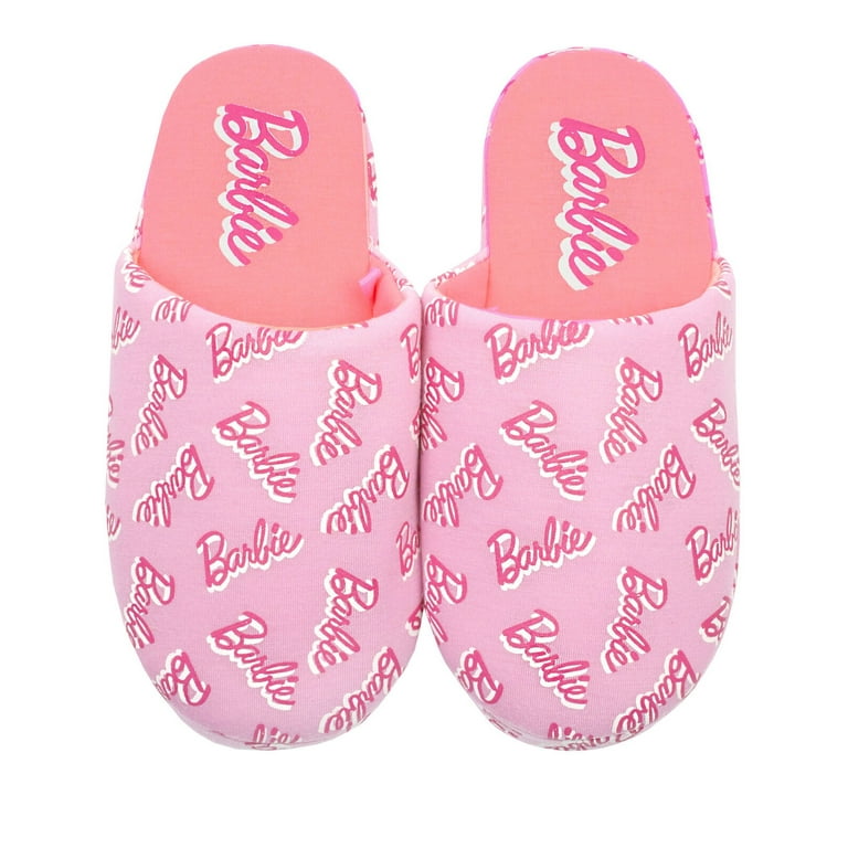 Barbie Womens Repeat Logo Polyester Slippers 
