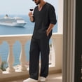 thumbnail image 5 of Men Casual Pullover Hooded Tracksuit 2 Piece Jogger Set, Elastic Waist Sweatpants and Long Sleeve Top, Mens Sportswear for Daily, Gym, Outdoor and Casual, 5 of 7