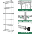 thumbnail image 6 of Legooin 6-Tier Metal Storage Rack 2 Pack Shelving Unit Home Organizer for Kitchen Bathroom Pantry, Silver, 6 of 8