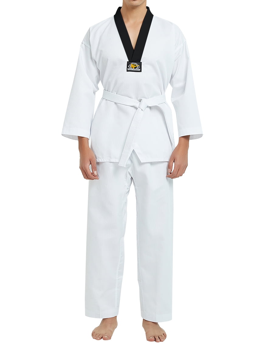 TopTie Kids Karate Pants 7.5 Oz Middleweight Black White Taekwondo Uniform 
