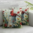 thumbnail image 3 of COMIO Spring Pillow Covers Cardinal Floral Throw Pillowcase Hello Sunshine Home Sofa Bedroom Living Room Holiday Cushion Case Farmhouse Decorations, 3 of 5