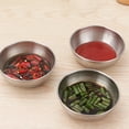 thumbnail image 2 of 6 platos de acero inoxidable para salsa, cuencos para mojar alimentos, plato redondo para condimentos, platillos para aperitivos para restaurante y hogar (plata), 2 of 6