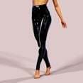 thumbnail image 3 of BOOMILK Faux Leather Leggings for Women Club Sexy Shiny Leather Tights High Waisted Skinny Pants Black, 3 of 6