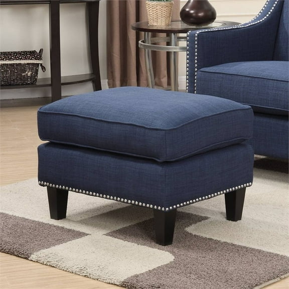 Bowery Hill Ottoman in Blue