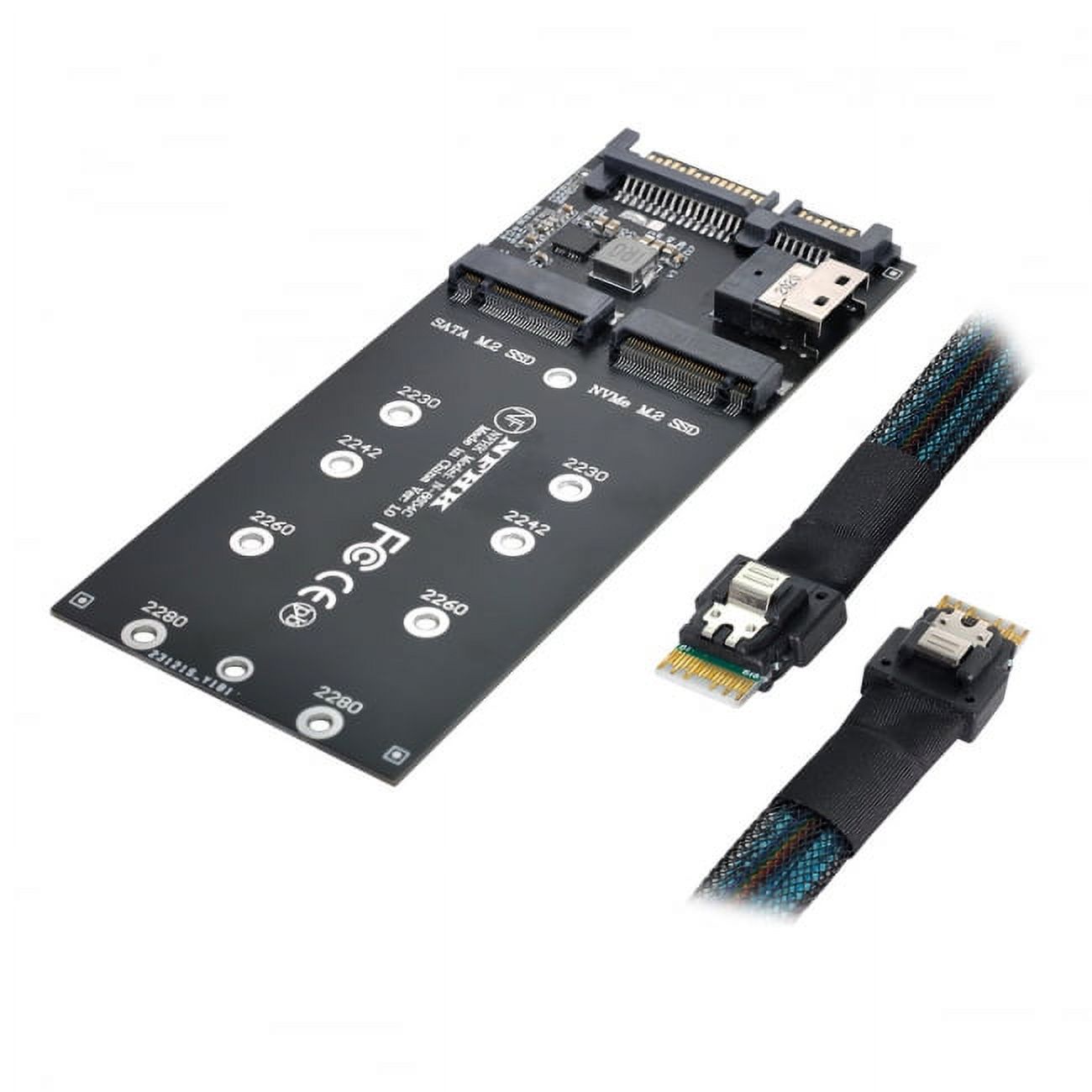 Chenyang CY SFF-8654 Cable Card U2 Kit NGFF M-Key to Slimline SAS NVME PCIe SSD SATA Adapter for Mainboard Card
