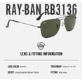 thumbnail image 5 of Ray-Ban RB3136 CARAVAN Square Shaped Non-Polarized Sunglasses for Men & Women - Includes Official RAYBAN Eyewear Kit - Ideal Formal & Casual Wear Sunglasses - G-15 Green Lens, 5 of 7