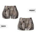 thumbnail image 6 of Yiaed Wooden Texture Print Women's Athletic Shorts Running Shorts Sporty Short High Waisted Elastic Workout Shorts for Yoga Gym Running & Sports -Medium, 6 of 8