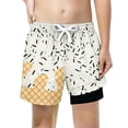 thumbnail image 2 of Huowey Boys Youth Summer Shorts Wide Leg Liner Drawstring Elastic Waist Gradient Ice Cream Print Outdoor Beach Comfortable Knee Length Casual Shorts Lightweight Swim Trunks,Light Gray,8 Years, 2 of 4