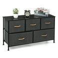 thumbnail image 3 of 5 Drawer Dressers Organizer Dressers for Bedroom Living Room, Black, 3 of 7