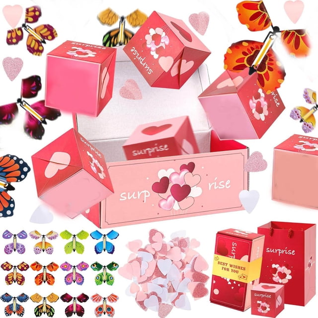 Money Gift Boxes for Cash Pop Up,Valentine's Day Surprise Gift Box Explosion,Annoying Gift Box,Folding Bouncing Envelope Gift Box,Cash Explosion Luxury Gift Box for Birthday Anniversary Valentine