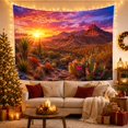 thumbnail image 3 of Desert Sunset Landscape with Cactus and Mountain Peaks, Majestic Boho Wall Art for Nature Lovers, Southwest Decor Housewarming Gift Tapestry Wall Hanging for Bedroom and Living Room, 3 of 7
