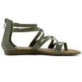 thumbnail image 5 of Ollio Women's Shoes Gladiator Strap Flat Zori Sandal M1052, 5 of 6