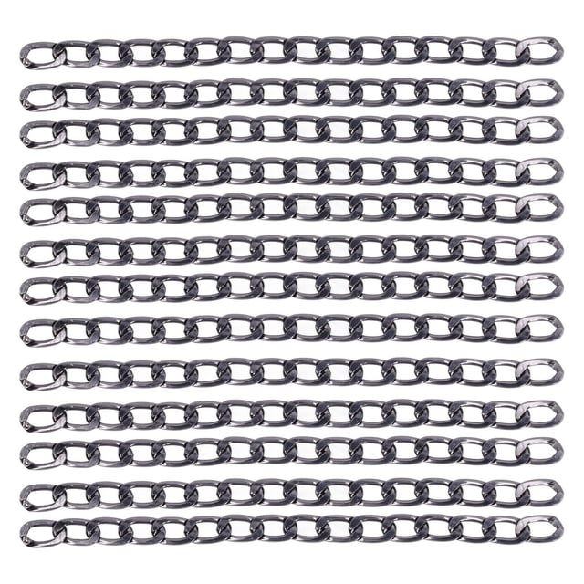 Cadena de aluminio de 10 m, elegante y sencilla, resistente a la oxidación, de metal, para manualidades, cadenas para bolsos, fabricación de joyas, color plateado y negro.