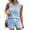 Sky Blue, variant on Ekouaer Two Piece Summer Outfits 2 Piece Sets Cruise Lounge Set Sleeveless Tank & Shorts Pajama Set with Pockets