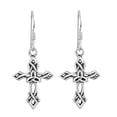 thumbnail image 1 of AeraVida Hermosos Aretes Colgantes de Plata de Ley con Cruz de Nudo de Trinidad, 1 of 5