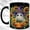 Black, variant on Witch Ghost Coffee Mug, Sunflower Pumpkin Mug, Ceramic 11 oz