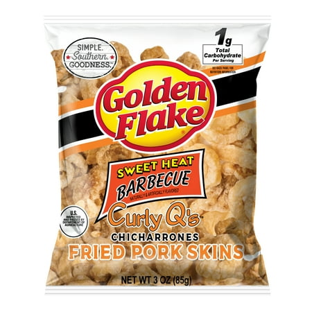 Golden Flake Sweet Heat Barbecue Fried Pork Skins 3 oz