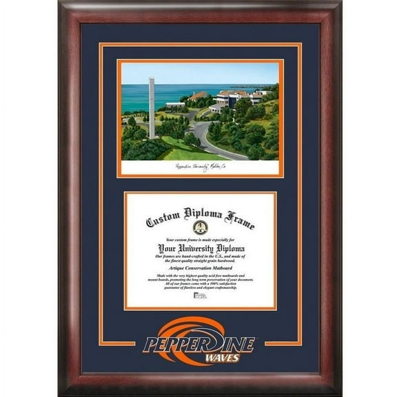 Pepperdine Waves 8.5" x 11" Spirit Graduate Frame with Campus Image