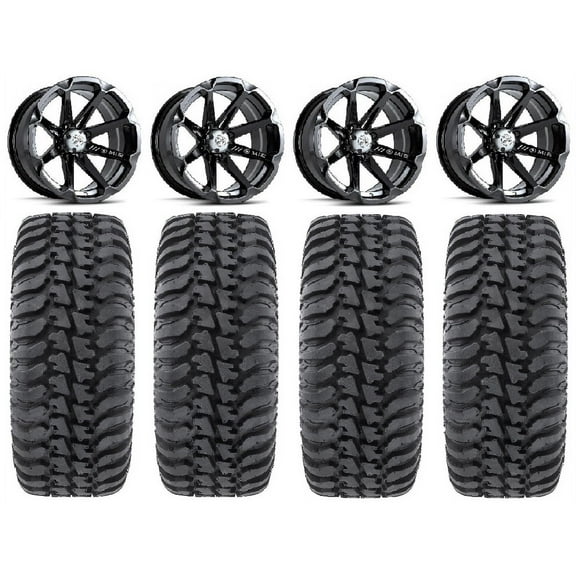 MSA Black Diesel 14" ATV Wheels 28" Regulator Tires Can-Am Commander Maverick Renegade Outlander Defender