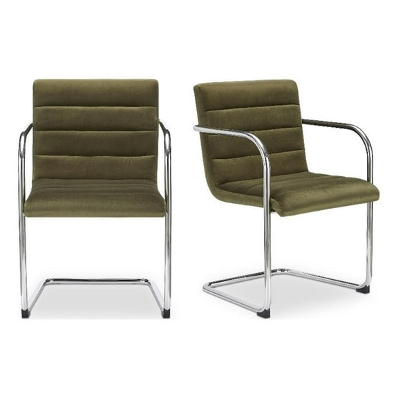 Moe's Home Collection Pedro Dining chair Set of Two Fabric Green