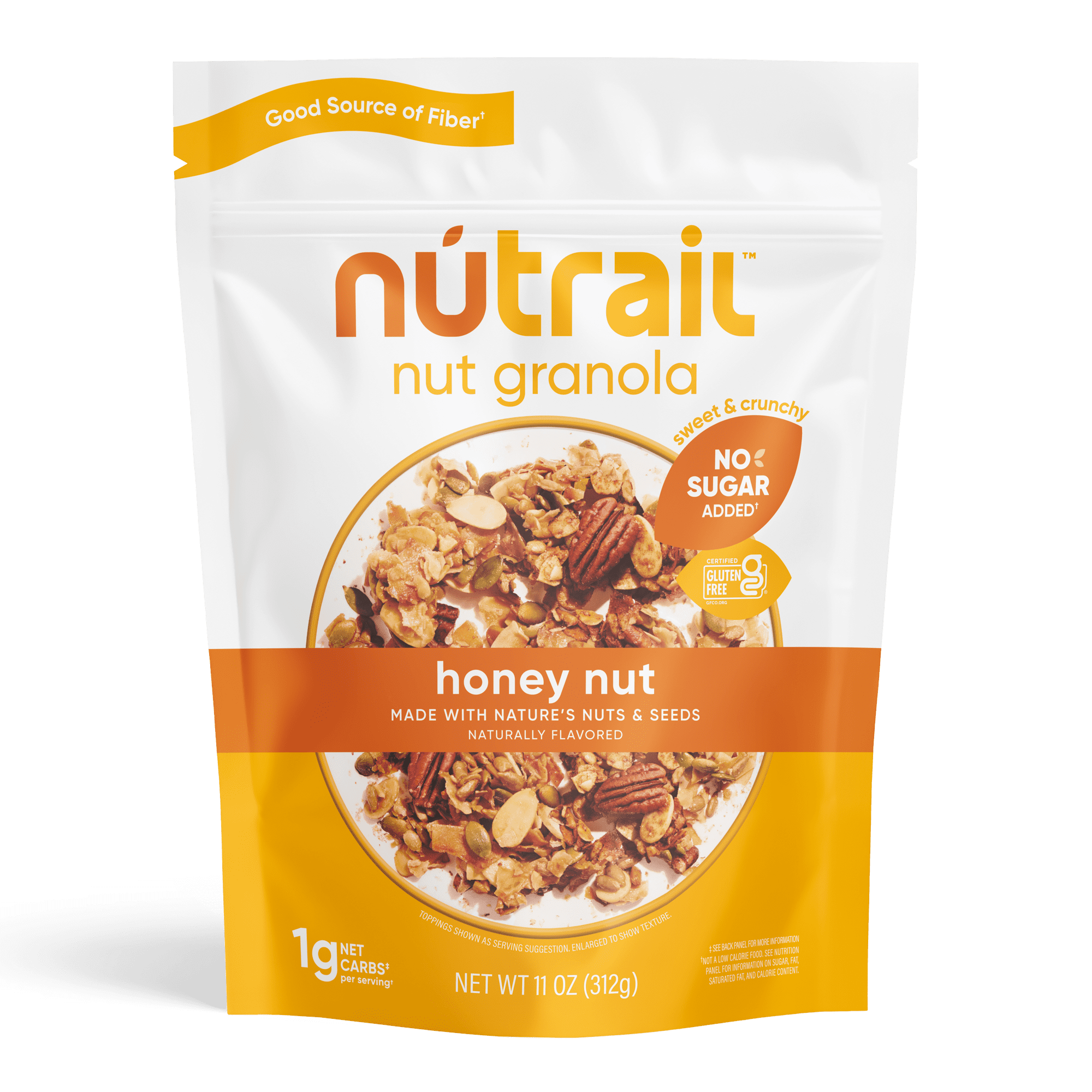 NuTrail Nut Granola Cereal, Honey Nut, No Sugar Added, Keto, Gluten Free, 11 oz. 1 Count