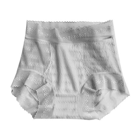 GHSOHS Womens Underwear Briefs Womens Panties White Lace Panties Women s Seamless LLce Mid High Waisted Casual Comfortable Solid Triangle Briefs Underpants Hipster Panty Grey Pantys Ladies Underw XL