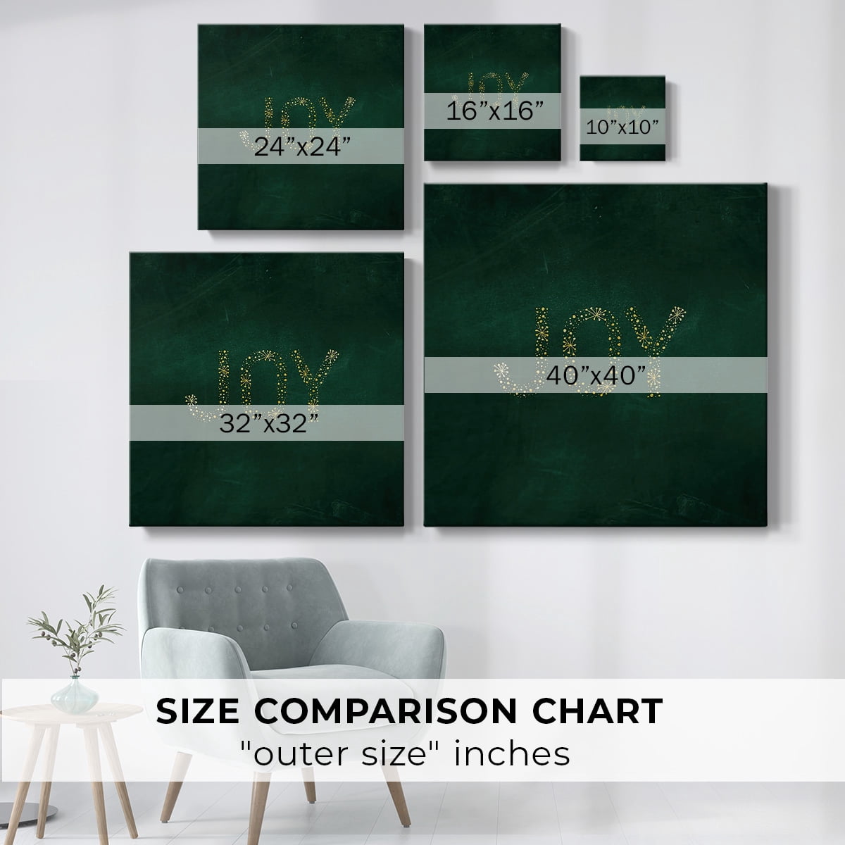 Joy Starburst - Green- Gallery Wrapped Canvas