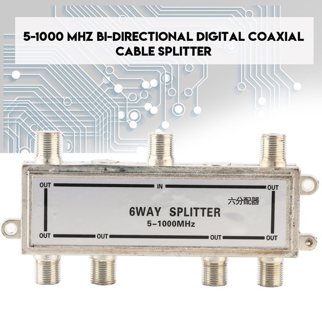 6 Way Coax Cable Splitter, HD Digital 5-1000MHz High Performance CATV TV Antenna Coaxial Signal Split, Perfect For Home Use