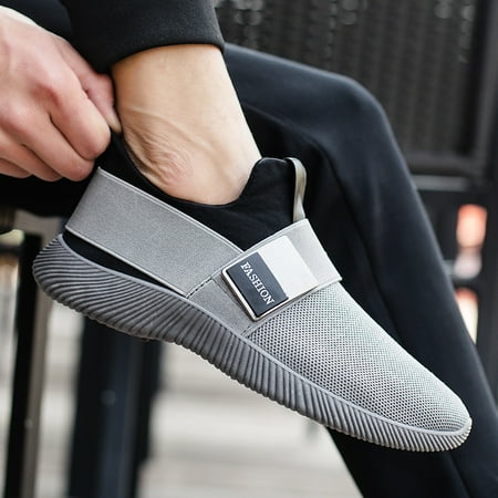 black slip on sock trainers