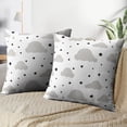 thumbnail image 4 of LALILO Throw Pillow Covers Gray Cute Night Sky Kid White Minimalist Baby Cushion Cover 18" x 18", 2 Pack, 4 of 6