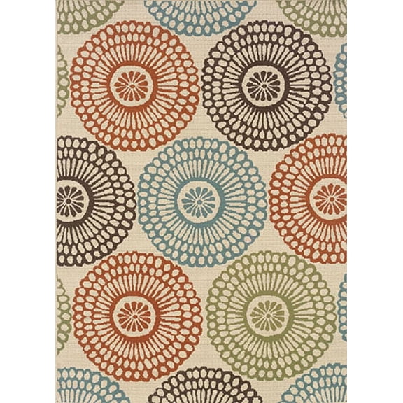 Sphinx Montego Area Rug 697J6 Beige Circles Dots 2' 5" x 4' 5" Rectangle