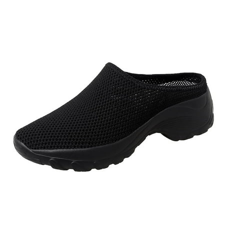 

SEMIMAY Shoes Walking Platform With Arch Support Outdoor Half Comfort Slippers Casual Knit Wedge Breathable Shoes Women s casual shoes