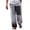 Dark Gray, variant on IWRICH Men's Graphic Loose Fit Pants Elastic Waist Drawstring Slacks Trousers Hippy Printed Color Blocked Wide Leg Beach Pants with Pockets Beige S