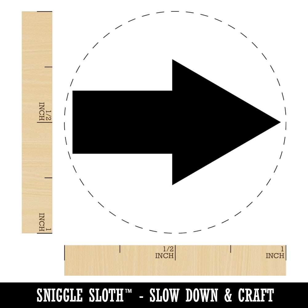 Arrow Solid Self-Inking Rubber Stamp Ink Stamper - Blue Ink - Medium 1 Inch