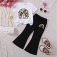 thumbnail image 2 of XZNPDUCQ Summer 2Pcs Outfits Set for Toddler Girls with Cute Flower Short Sleeve T-Shirt and Flare Pants, Gift Idea Summer 2Pcs Gift Set Summer Short Set Outfit 6-7 Years,White, 2 of 3
