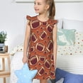 thumbnail image 4 of Balery American Football1 Camisón de princesa para niñas, pijama de algodón con mangas abullonadas, suave y bonito.-Large, 4 of 6