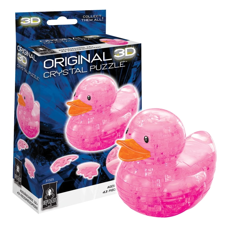 Pink Duck Original 3D Crystal Puzzle from BePuzzled, Dimensional