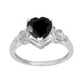 thumbnail image 1 of 8 MM Forme de Coeur Noir Spinelle 925 Argent Sterling Femmes Bague d'Amour, 1 of 2