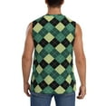 thumbnail image 4 of Kdxio Green Squares for Men's Muscle T-shirt,Sleeveless for Workout Running Athletic Gym Lounge Casual, 4 of 7