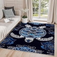 thumbnail image 1 of 2x3 Rug, Sea Turtle Door Mat Washable Non Slip Soft for Entryway, Navy Blue Ocean Animal Rug, Sea Marine Life Carpet, Sea Turtle Home Decor & Gifts, 1 of 7